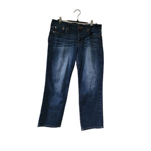 Lucky Brand Women's Size 4‎ Blue Denim Flat Front Straight Leg Sweet Crop Jeans